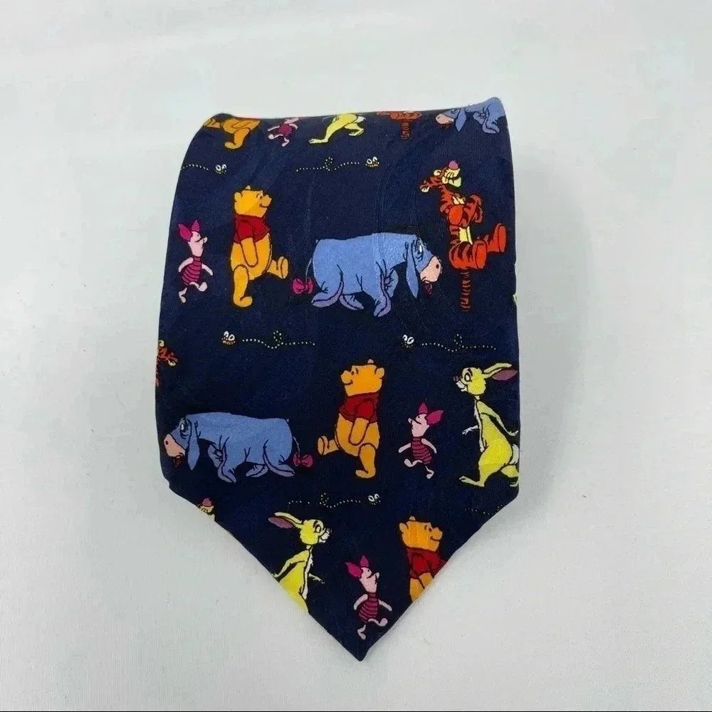 Pooh and Friends Navy Silk Tie‎ Made by Disney